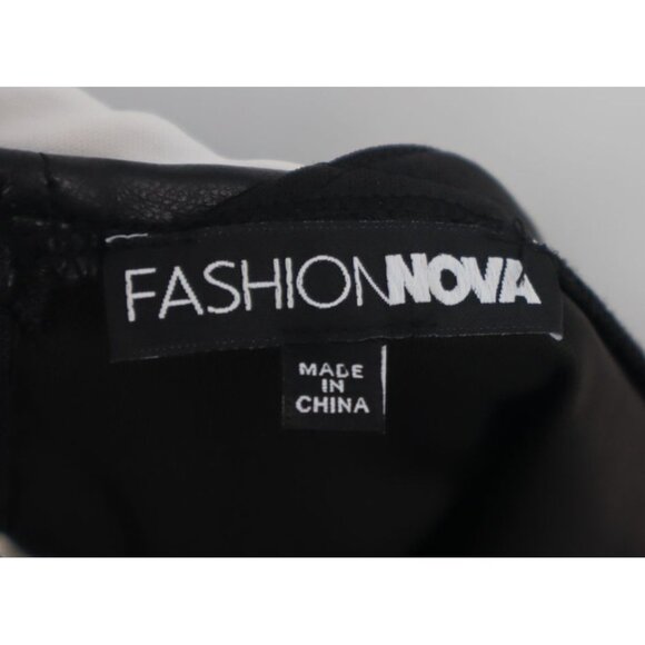 Fashion Nova Black Faux Leather Halter Jumpsuit 3X  Belt Whimsygoth Party Siren - Picture 7 of 10